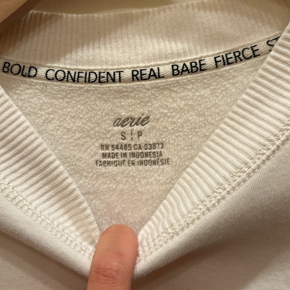 Cream aerie split hem crewneck - Picture 2 of 2